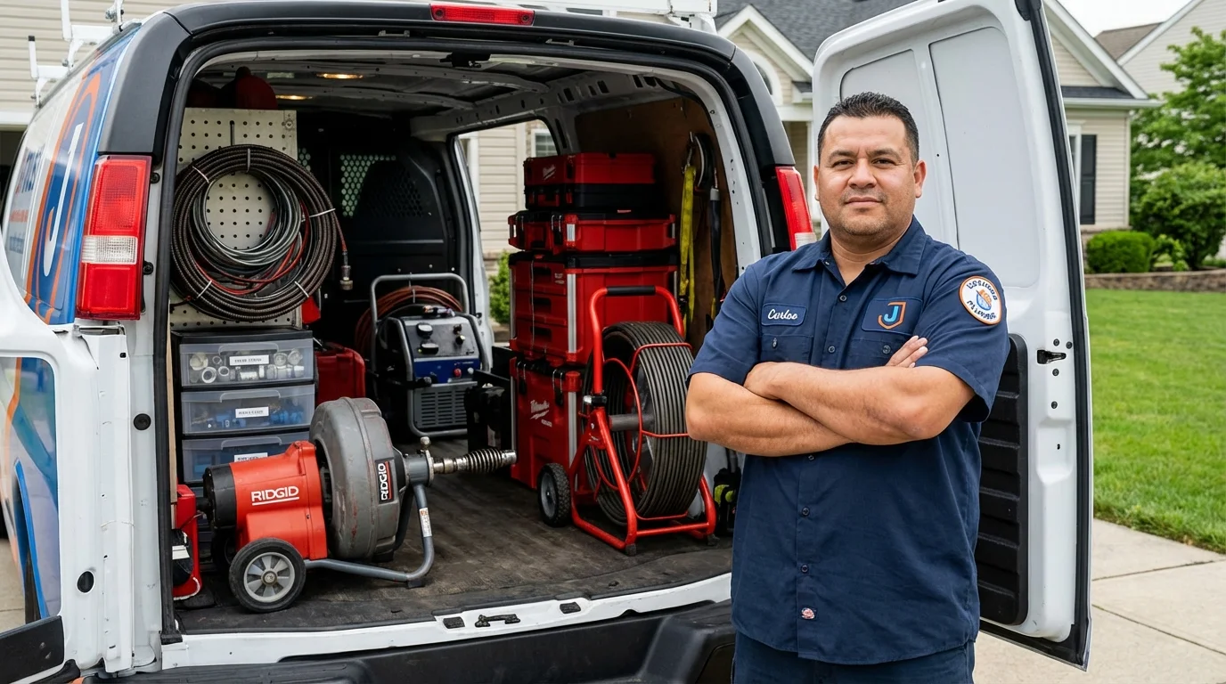 Professional drain cleaning equipment and Johns Plumbing LLC plumber in Depoe Bay
