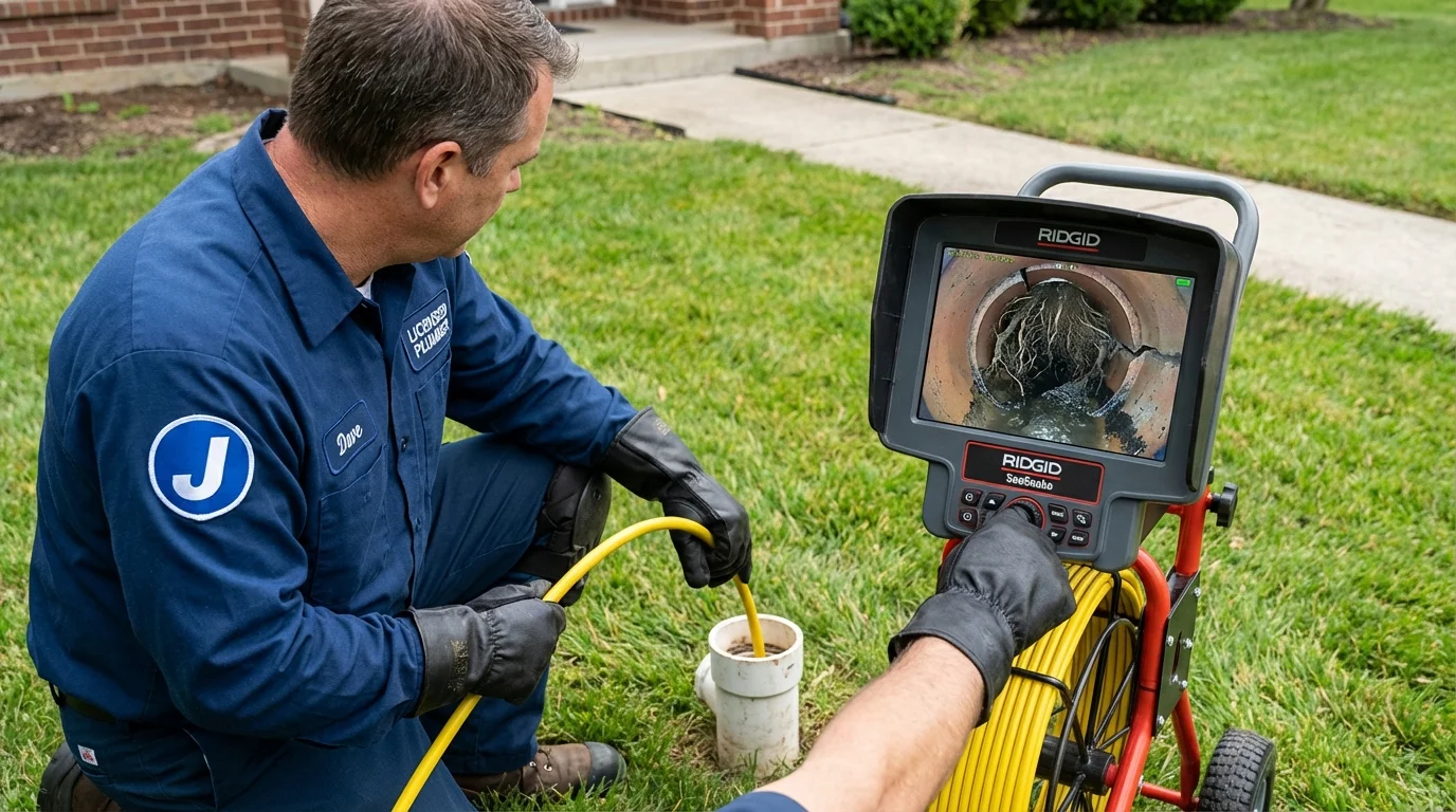 Sewer camera inspection being performed by Johns Plumbing LLC in Depoe Bay