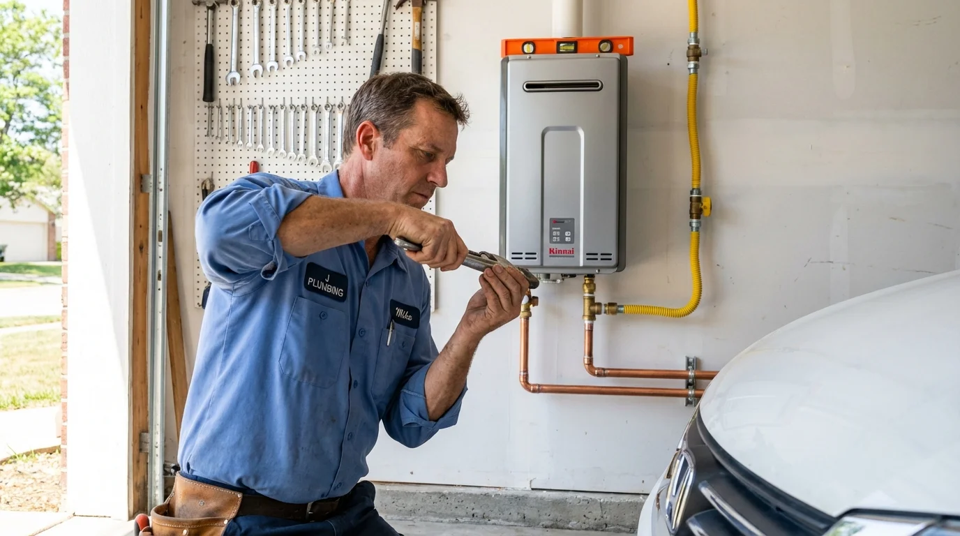 Tankless water heater installation by a Johns Plumbing LLC plumber in Depoe Bay